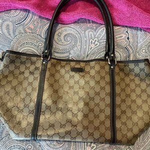 Authentic Gucci Coated Canvas Tote Bag